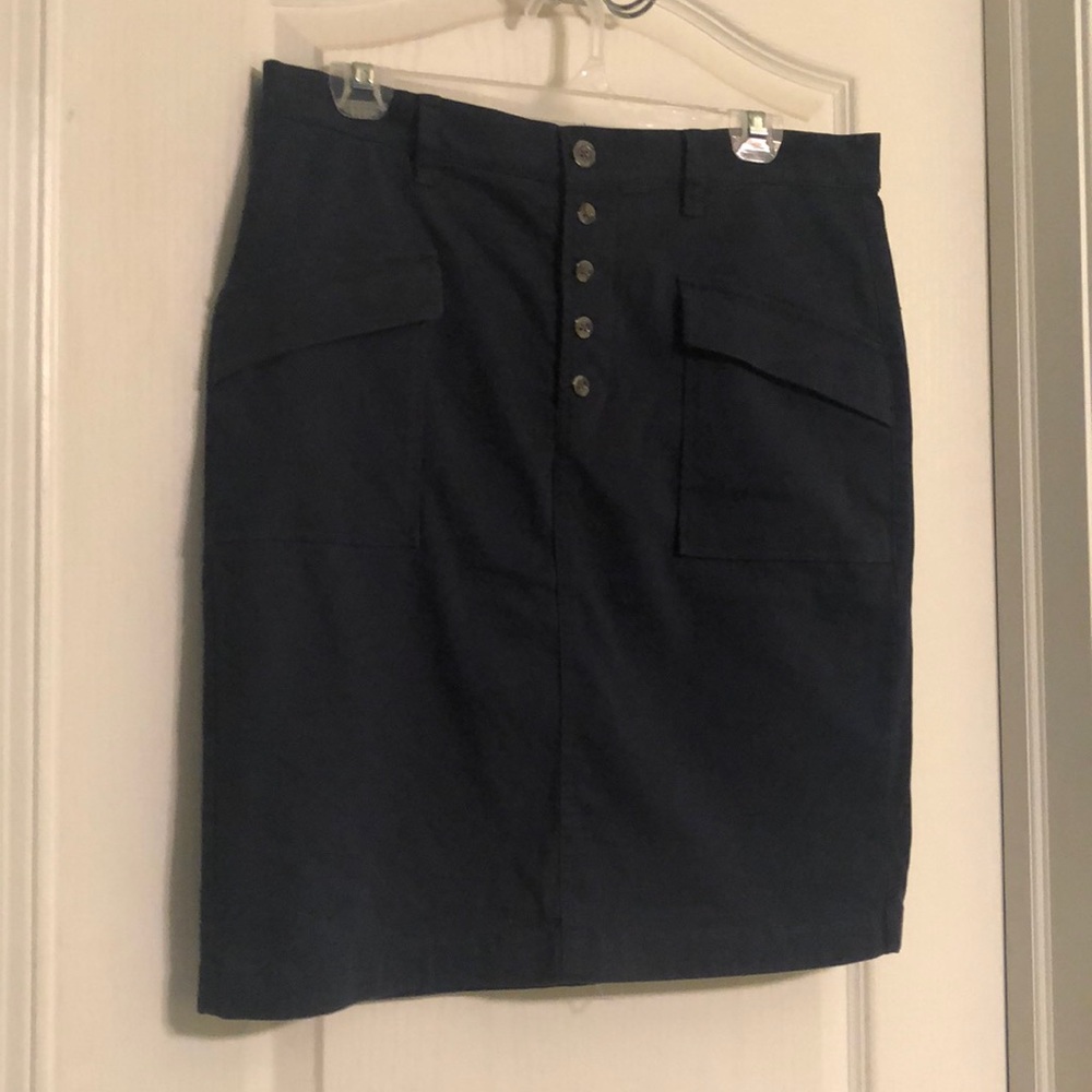 LOFT High Waist Navy Pencil Skirt